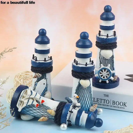 Petit décor de phare de mer en résine, décoration de bateaux décoratifs, ornement nautique - Breizh-Shopping.bzh