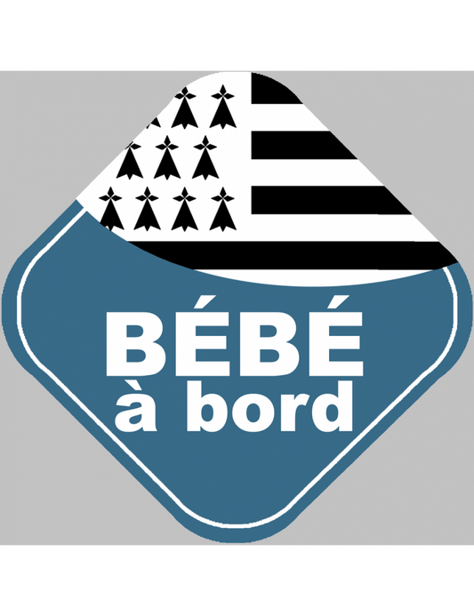 bébé à bord breton (15x15cm) - Sticker/autocollant - Breizh-Shopping.com