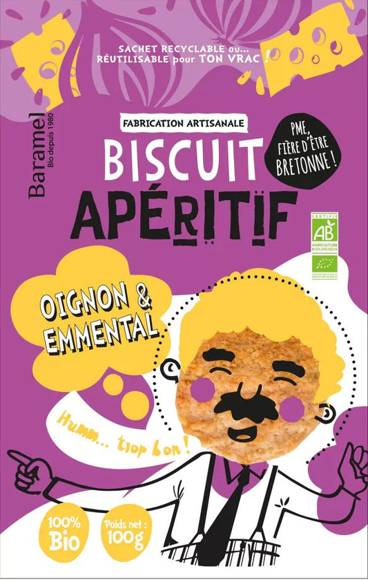 Biscuit salé "Oignon-Emmental" Bio - Breizh-Shopping.com