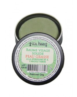 Baume visage solide PEAU GRASSE à la spiruline et à l’argile verte 20 g