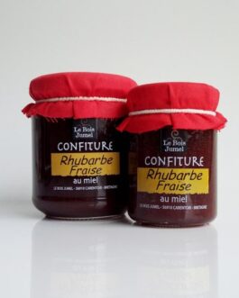 Confiture rhubarbe, fraise et miel (15%)