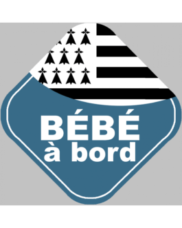 bébé à bord breton (15x15cm) – Sticker/autocollant