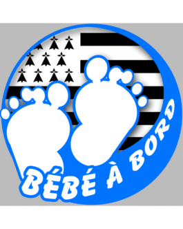 bébé à bord breton garçon (10x10cm) – Sticker/autocollant