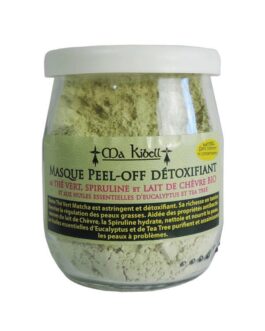 Masque Peel-off détoxifiant au Thé vert, Spiruline et Lait de Chèvre Bio et aux huiles essentielles d’Eucalyptus et Tea Tree 45 g